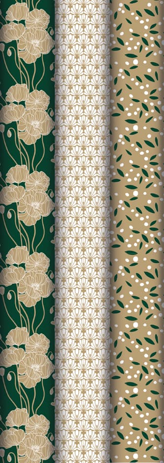 Clairefontaine Geschenkpapier , Blumenmuster, , Im Display