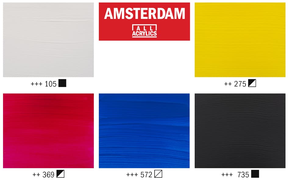Royal Talens Amsterdam Acrylfarben-Mischset, 5 X 120 Ml