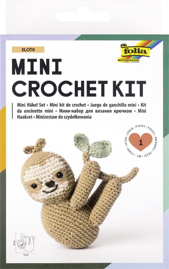 Folia Mini-Häkelset , Sloth, , Faultier-Motiv