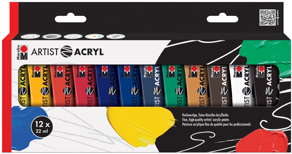 Marabu Acrylfarben-Set , Artist Acryl, , 12 X 22 Ml