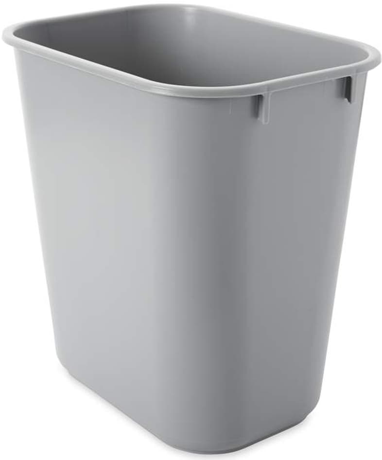 Rubbermaid Papierkorb, 12,9 Liter, Rechteckig, Pe, Grau