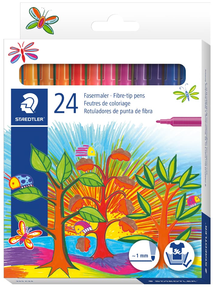Staedtler Fasermaler Noris, 24er Kartonetui