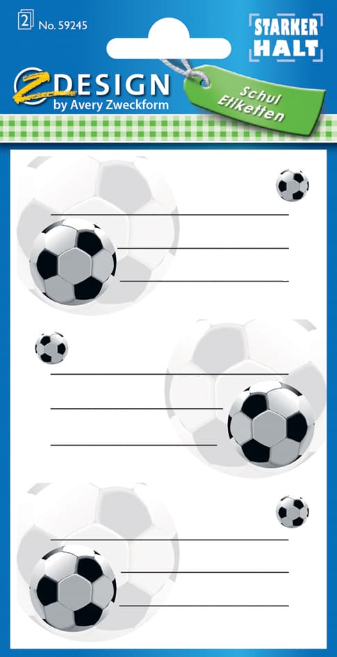 Avery Zweckform Zdesign Buchetiketten , Fußball,