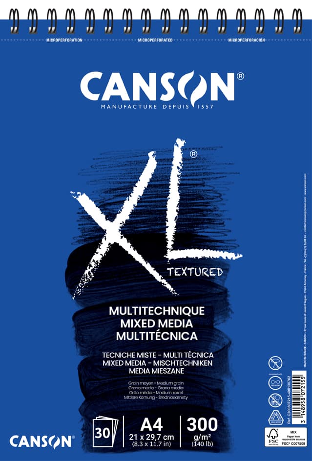 Canson Studienblock Xl Mixed Media Textured, Din A5