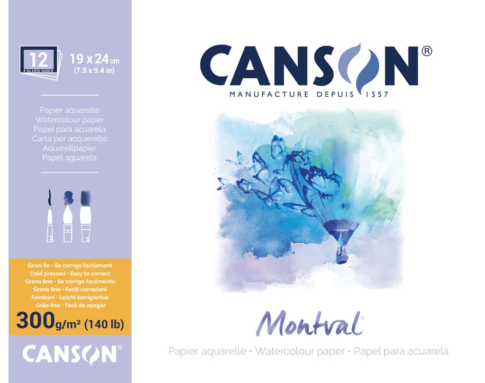 Canson Aquarellblock , Montval, , Rundum Geleimt, 240 X 320 Mm