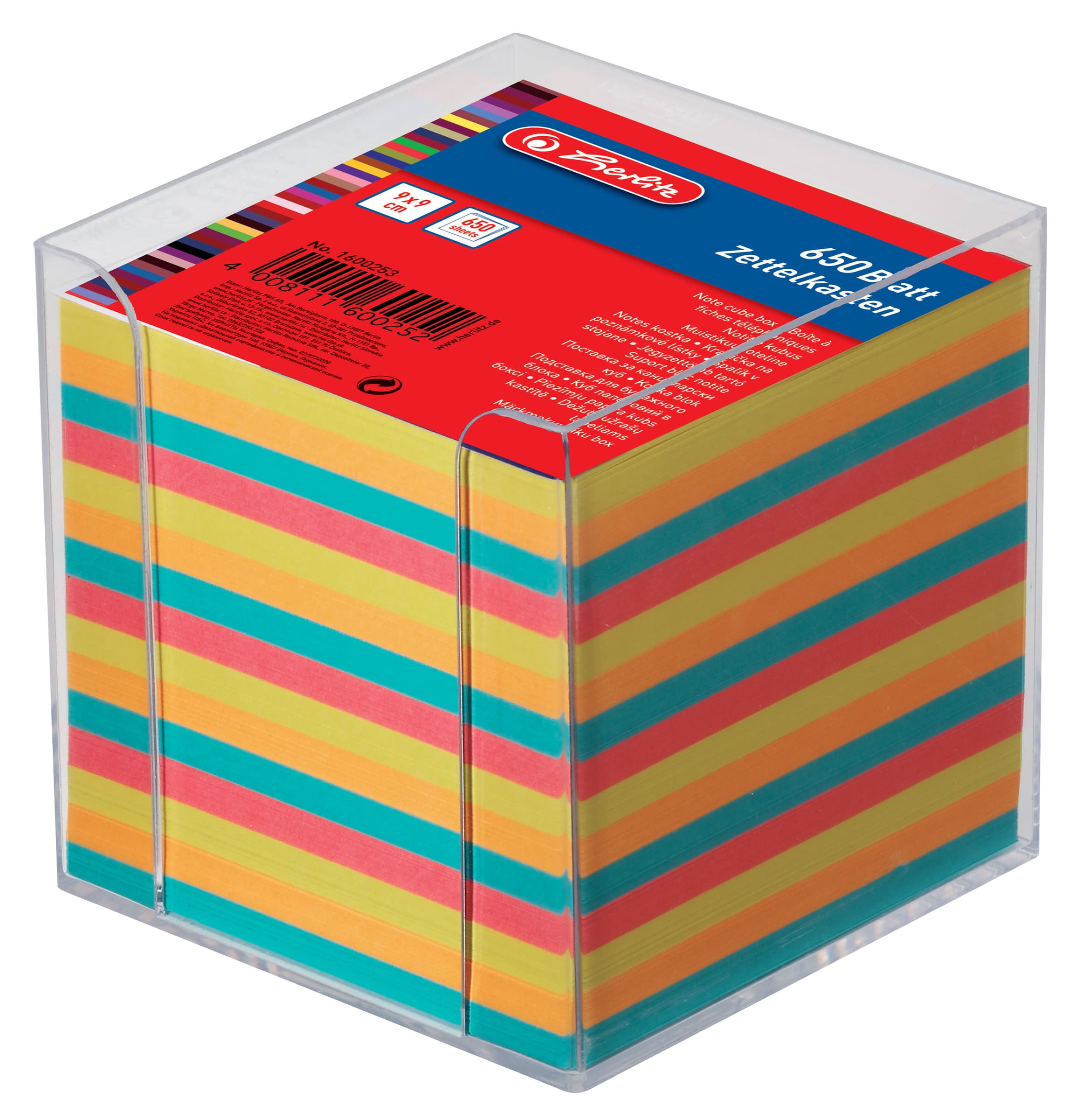 Herlitz Zettelbox, Kunststoff, 90 X 90 Mm, Glasklar
