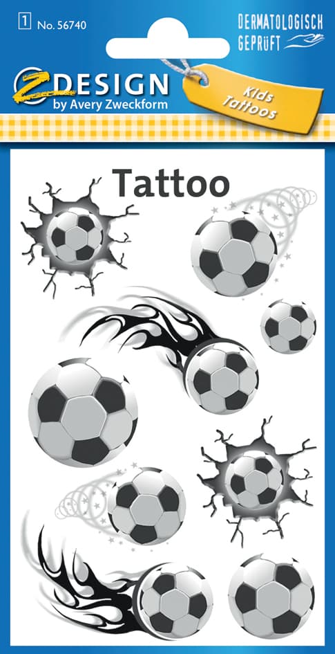 Zdesign Kids Kinder-Tattoos , Fußball,