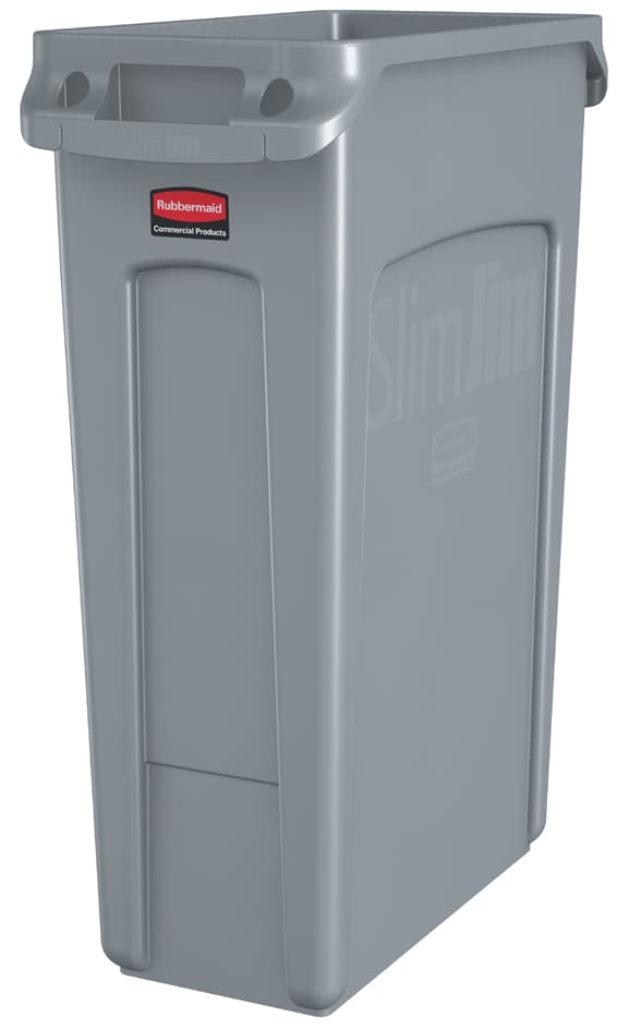 Rubbermaid Abfallbehälter Slim Jim Mit Lüftungskanälen, Grau