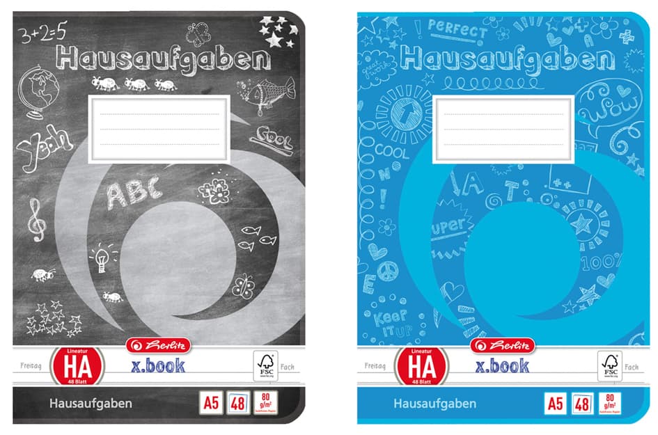 Herlitz Hausaufgabenheft X.Book, Din A5, 80 G/Qm, 48 Blatt