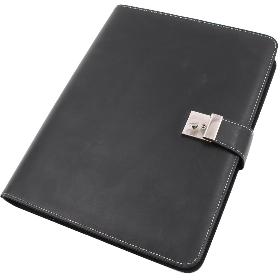 Alassio Ringbuchmappe, A4, Aus Nappa-Leder, Schwarz