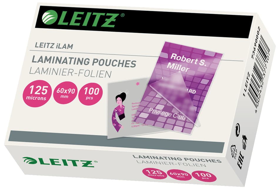 Leitz Laminierfolientasche Für Visitenkarten, 60 X 90 Mm