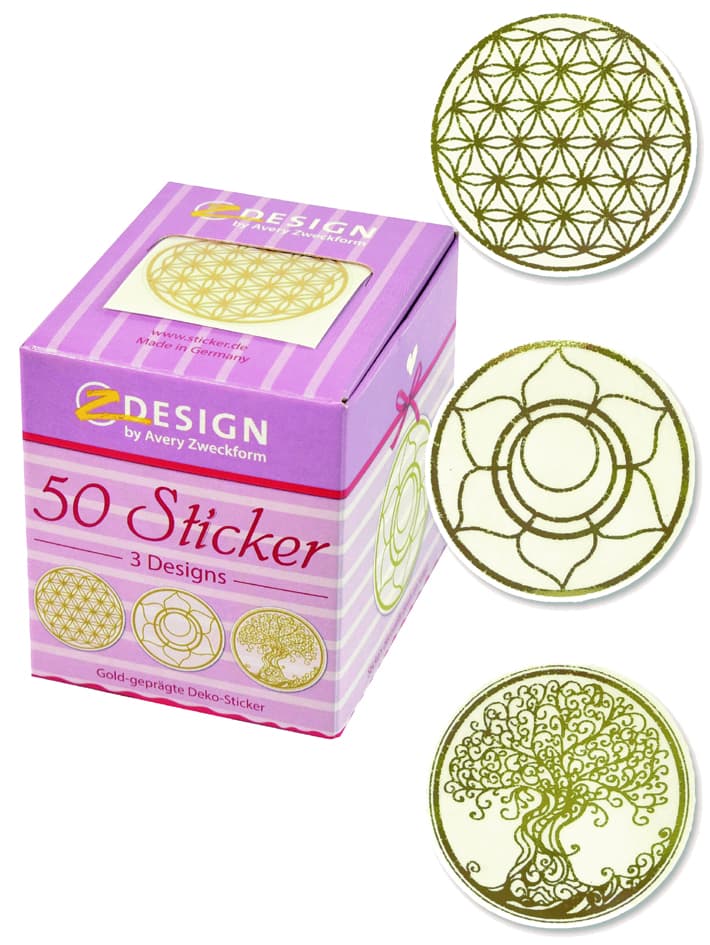 Avery Zweckform Zdesign Sticker Auf Rolle , Lebensblume,