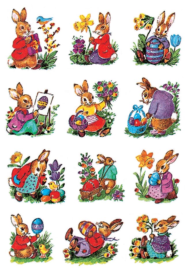 Herma Oster-Sticker Classic , Hasen Nostalgisch,