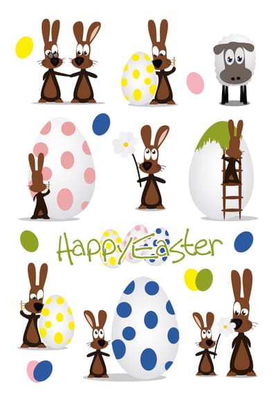 Herma Oster-Sticker Classic , Hasenparty,
