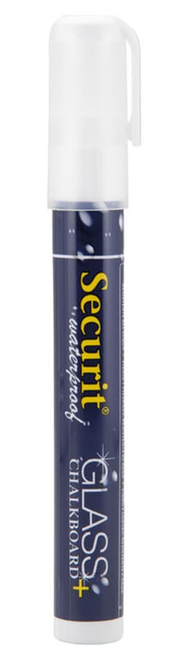 Securit Kreidemarker Waterproof Medium, 2er Blister, Weiß