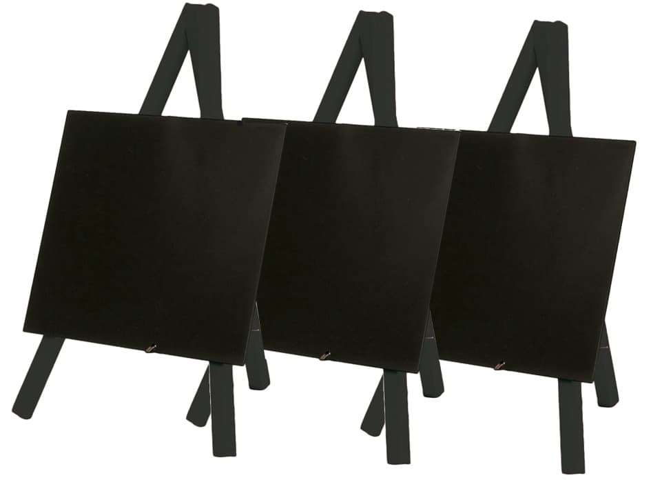 Securit Tisch-Kreidetafel Mini Mit Staffelei, Schwarz