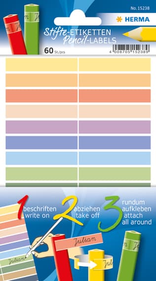 Herma Stift-Etiketten Home, 46 X 10 Mm, Farbig Sortiert