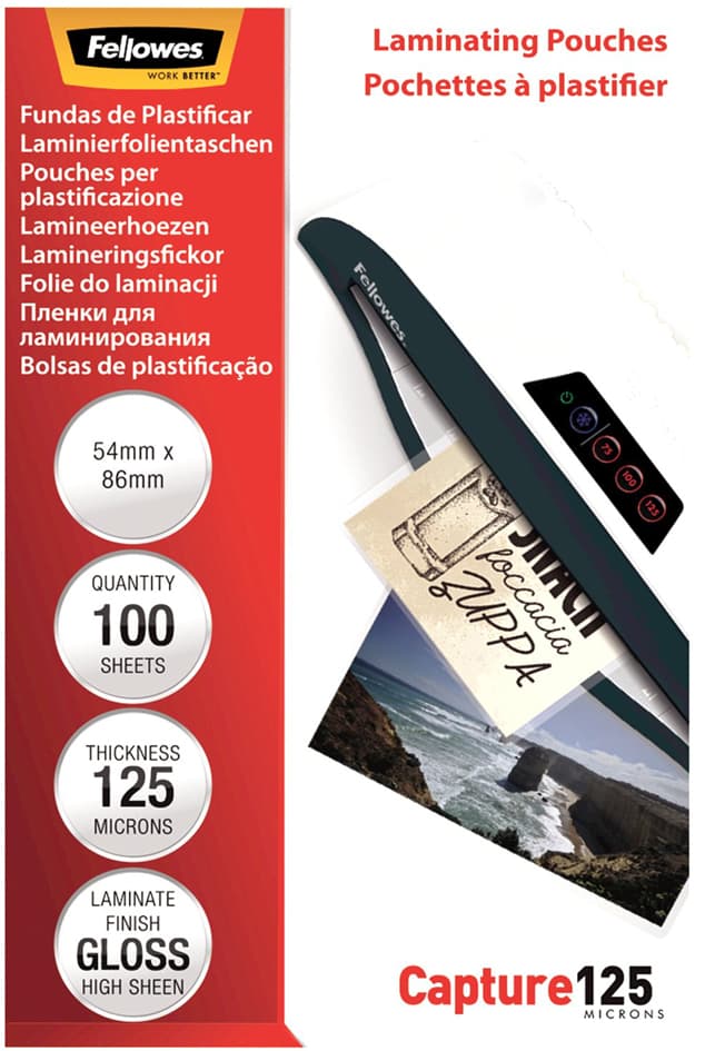 Fellowes Laminierfolientasche, 54 X 86 Mm, 250 Mic