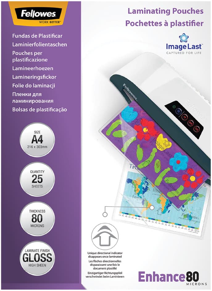 Fellowes Laminierfolientasche, Din A3, Glänzend, 250 Mic