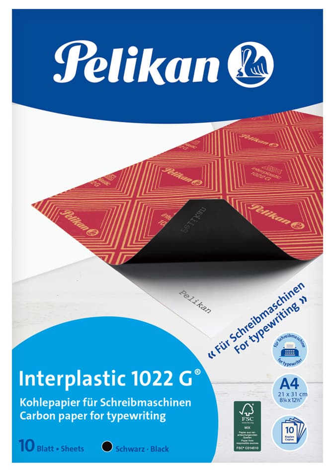 Pelikan Kohlepapier Interplastic 1022 G, Din A4, 10 Blatt