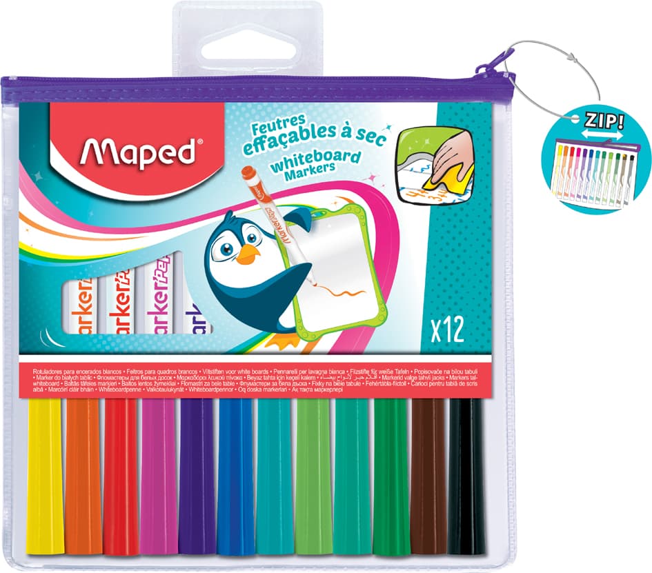 Maped Whiteboard-Marker Marker, Peps,12er Reißverschlußtasche