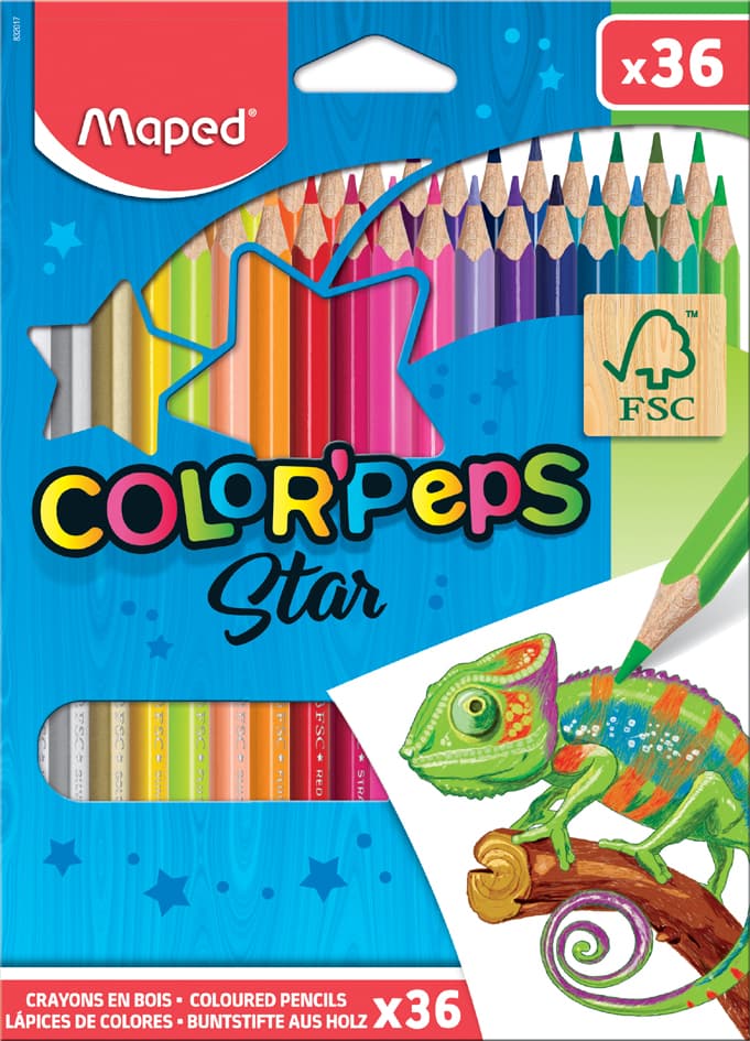 Maped Dreikant-Buntstift Color, Peps Star, 36er Kartonetui