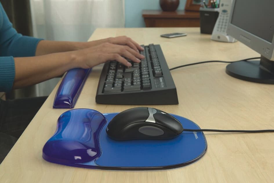 Fellowes Handgelenkauflage Crystals Gel Mit Maus Pad, Blau