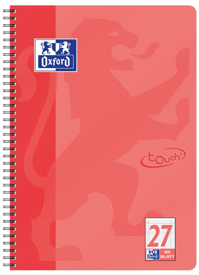 Oxford Collegeblock Touch, A4+, Kariert, 80 Bl., Sonnengelb