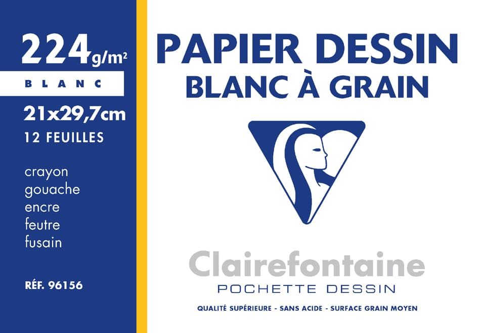Clairefontaine Zeichenpapier , Blanc À Grain, , 210 X 297 Mm