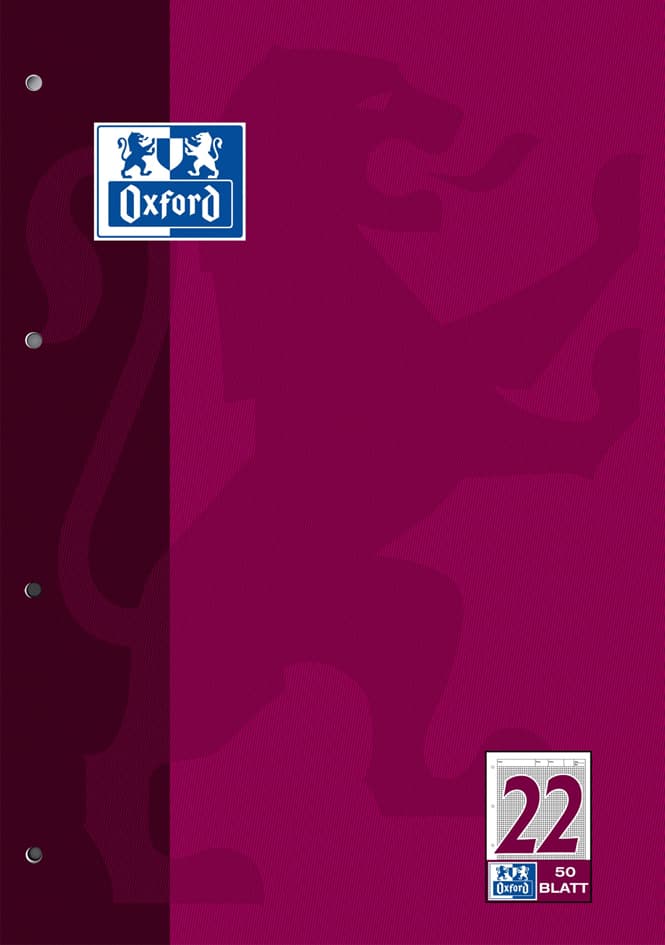 Oxford Arbeitsblock, Din A4, 50 Blatt, Lineatur 1