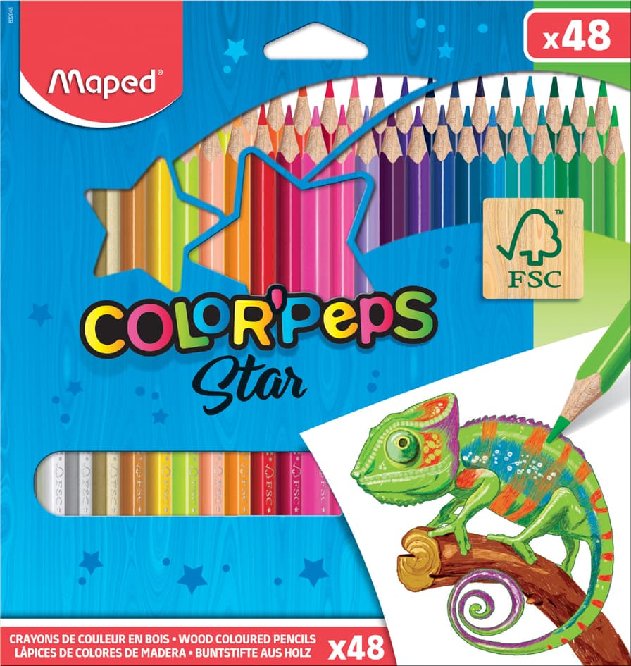Maped Dreikant-Buntstift Color, Peps Star, 48er Kartonetui