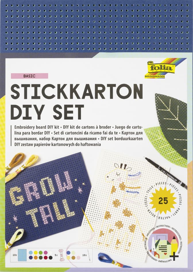 Folia Stickkarton-Set, 175 X 245 Mm, 300 G/Qm, 25-Teilig
