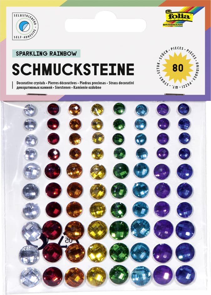 Folia Schmucksteine , Rainbow, , Selbstklebend, Sortiert