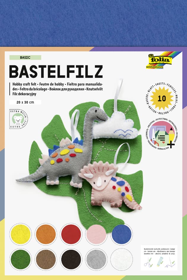 Folia Bastelfilz, 200 X 300 Mm, 150 G/Qm, Farbig Sortiert