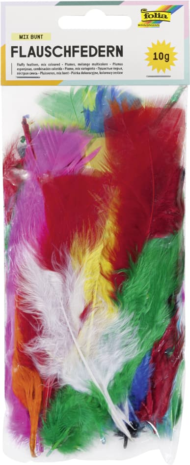 Folia Flauschfedern, 10 G, Farbig Sortiert