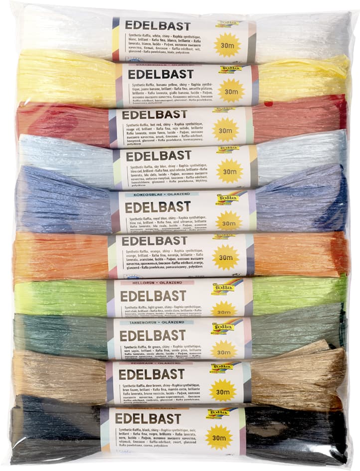 Folia Edelbast, 40 Mm X 30 M, Farbig Sortiert
