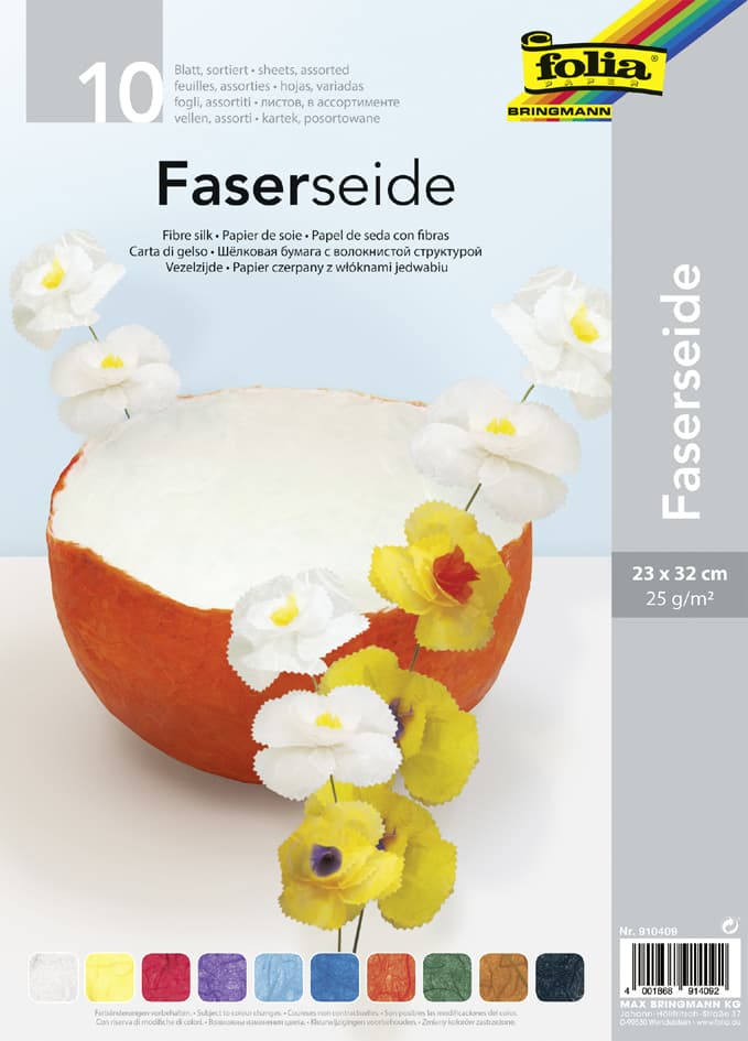 Folia Strohseide, 230 X 320 Mm, 25 G/Qm, Farbig Sortiert