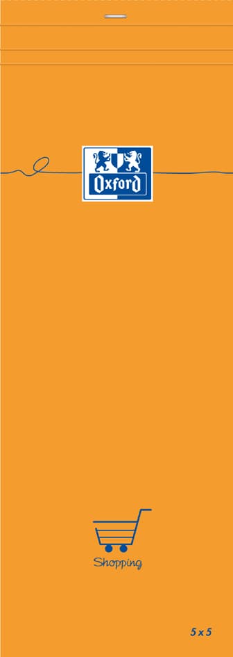Oxford Notizblock, 74 X 210 Mm, Kariert, 80 Blatt, Orange