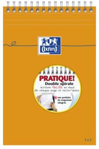 Oxford Notizblock, Din A5, Kariert, 80 Blatt, Doppelspirale