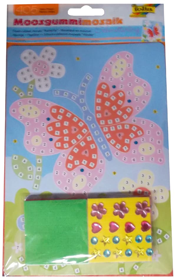 Folia Moosgummi-Mosaik , Schmetterling, , 405 Teile