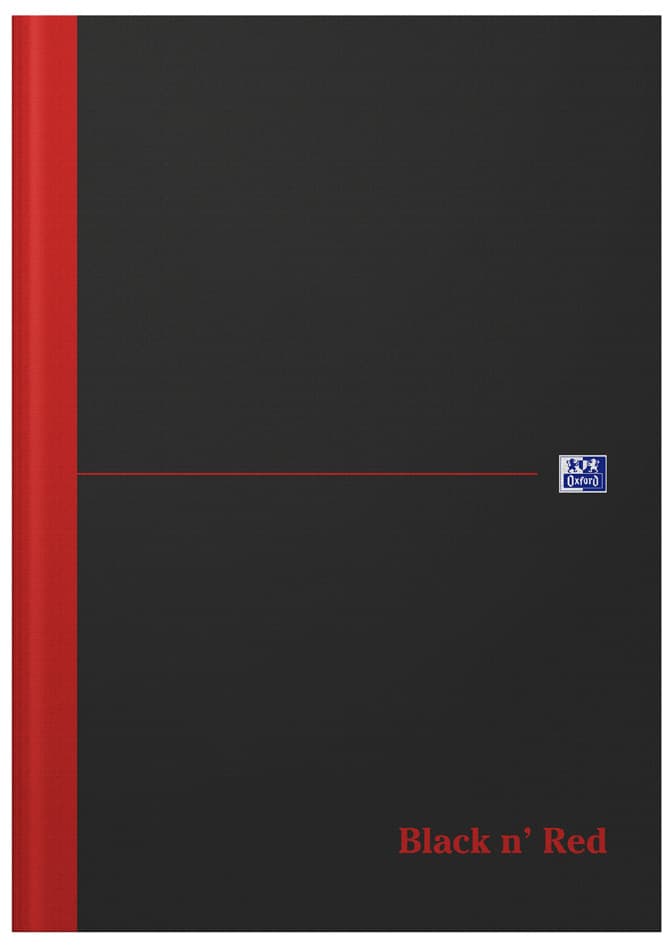 Oxford Black N,  Red Notizbuch - Gebunden, Din A4, Liniert