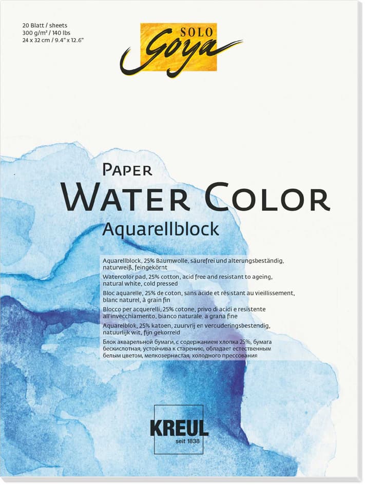 Kreul Künstlerblock Solo Goya Paper Water Color, 180x240 Mm