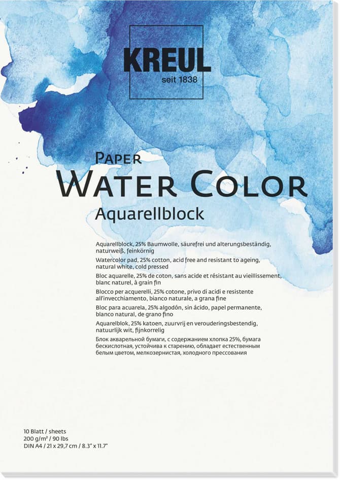 Kreul Künstlerblock Paper Water Color, Din A3, 10 Blatt