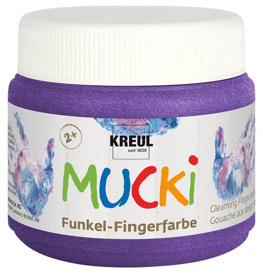 Kreul Funkel-Fingerfarbe , Mucki, , Feenstaub-Rosa, 150 Ml