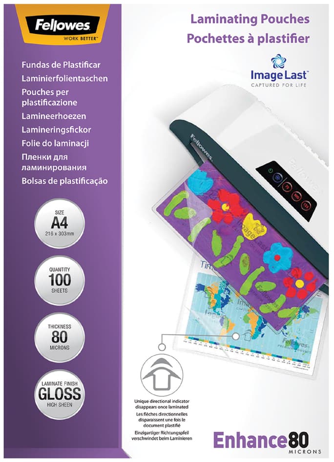 Fellowes Laminierfolientasche, Din A5, Glänzend, 200 Mic