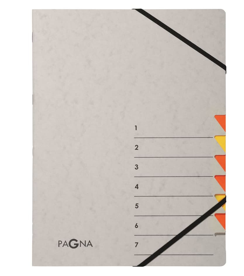 Pagna Ordnungsmappe , Easy Grey, , A4, 7 Fächer, Grau / Orange