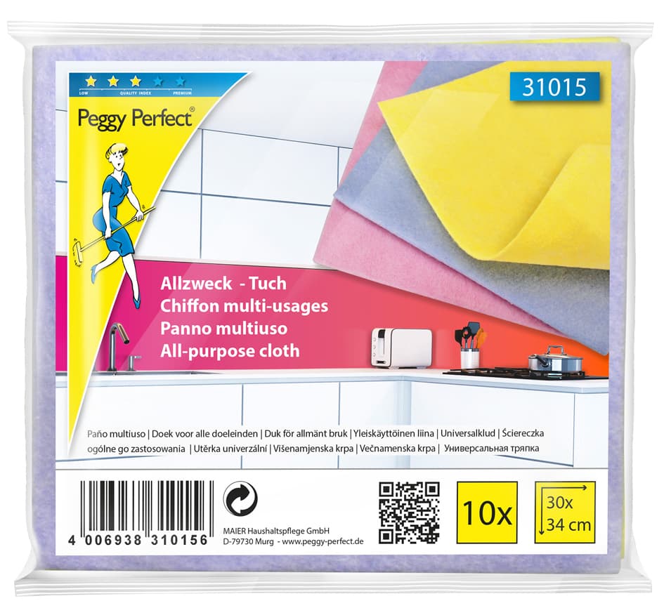 Peggy Perfect Vlies-Allzwecktuch, 10er Pack