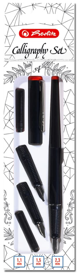 Herlitz Kalligraphie-Set, 5-Teilig, Schwarz