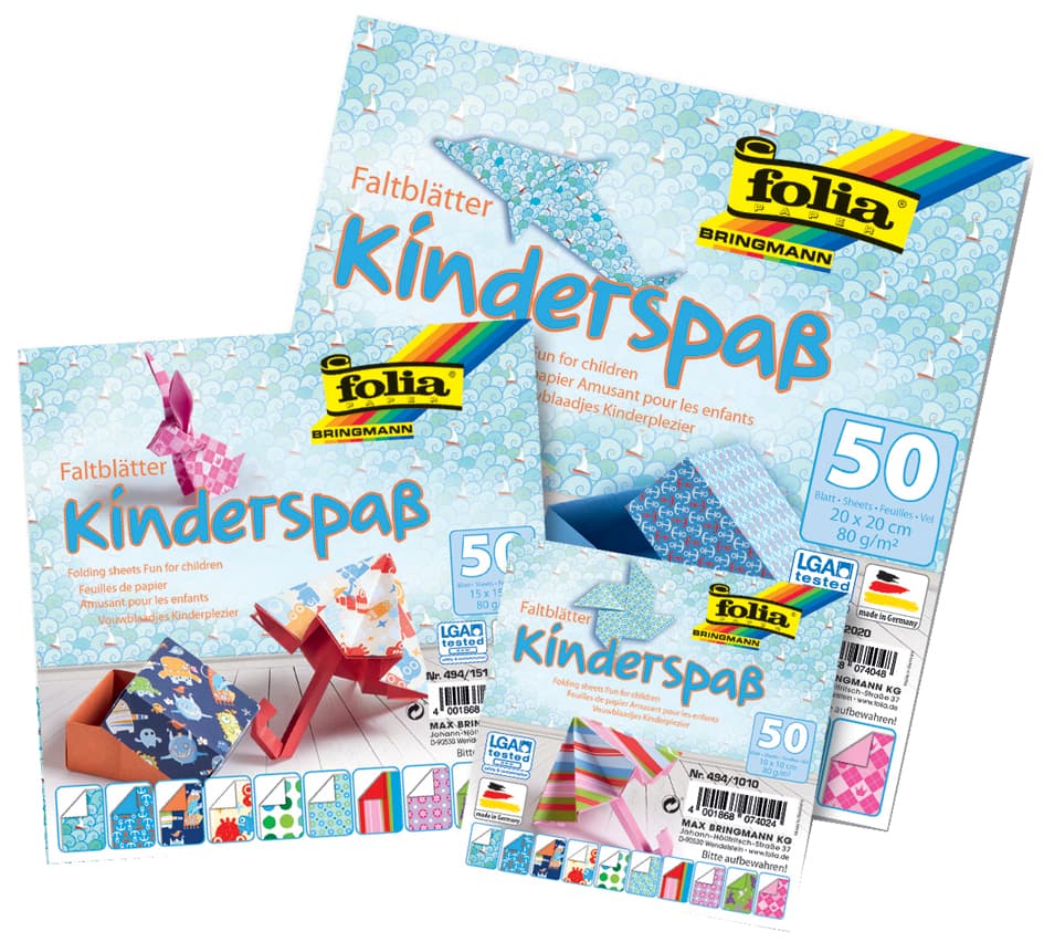 Folia Faltblätter Kinderspass, 150 X 150 Mm, 50 Blatt