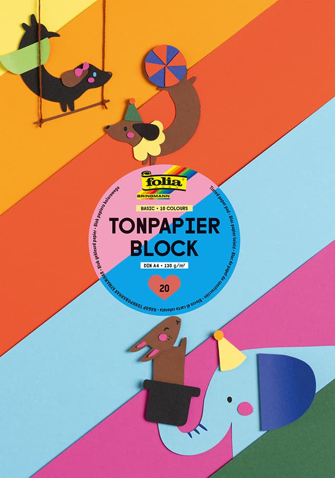 Folia Tonpapierblock, Din A3, 130 G/Qm, 10 Blatt